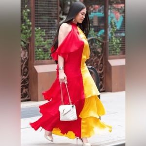 NWT Anthropologie Pinnacle by Shruti Sancheti Mock Neck Colorblock Dress